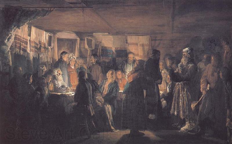 Vassily Maximov Arrival of a Sorcere at a Peasant Wedding Norge oil painting art